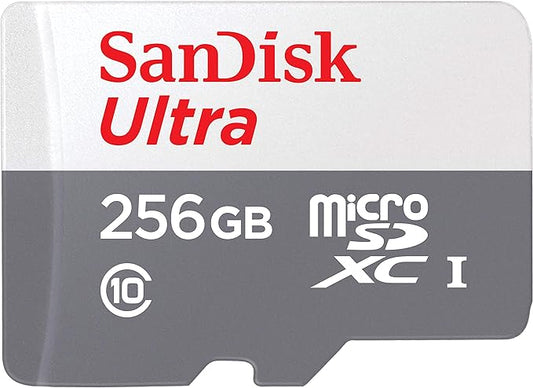 Sandisk 256GB Ultra Microsdxc Uhs 1 Card 100Mb/S Grey -Sdsqunr-256G-Gn3Mn, Grey - Games Corner Games Corner
