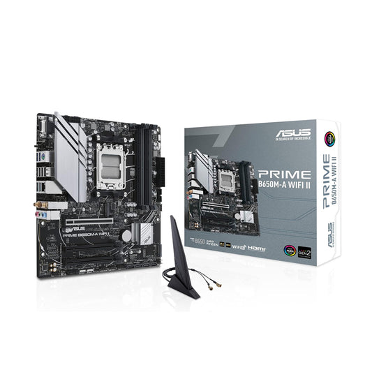 ASUS PRIME B650M-A WIFI II AMD B650 Socket AM5 micro ATX Motherboard.