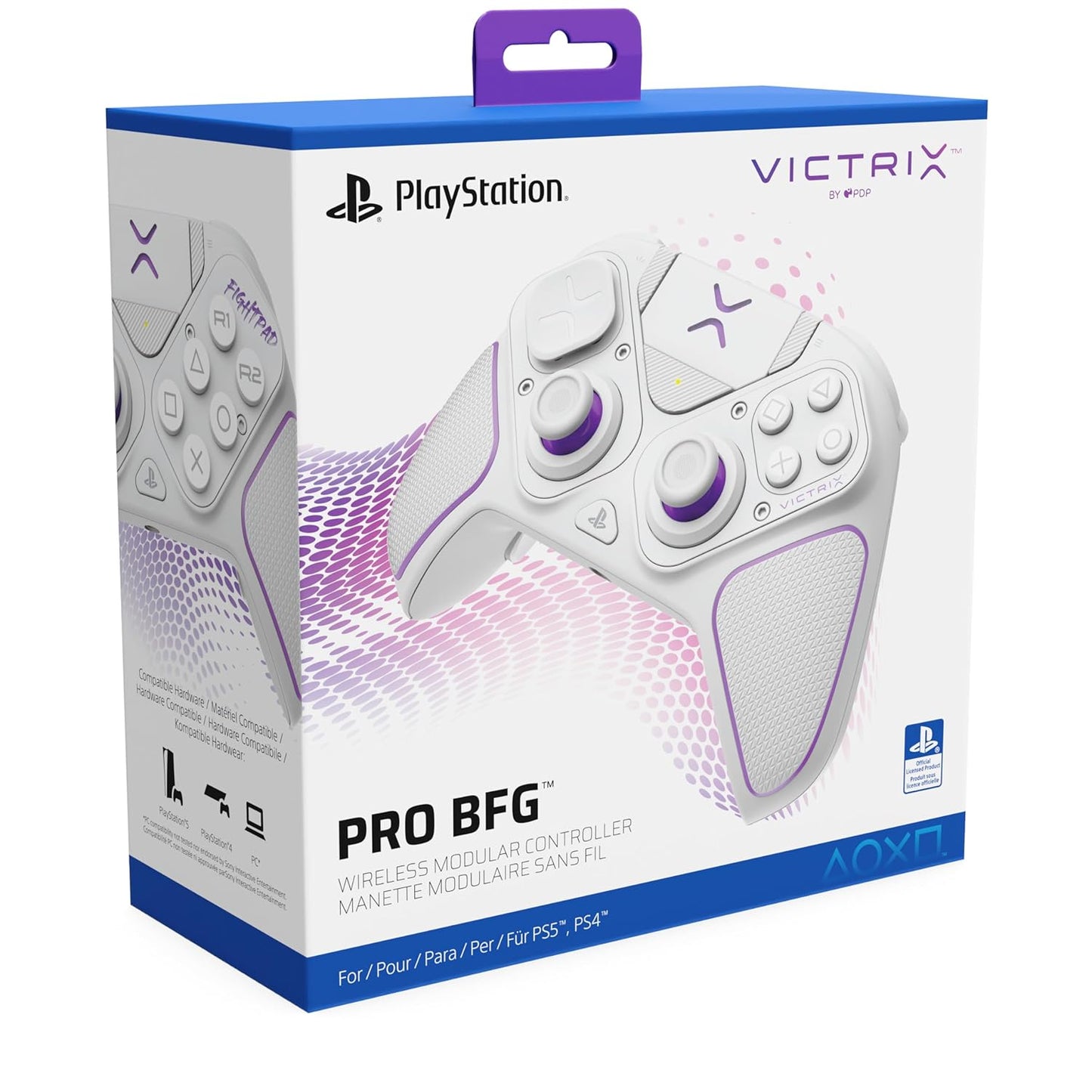 PDP Gaming Victrix Pro BFG Wireless Controller, Compatible With PS5 / PS4 & PC, -White