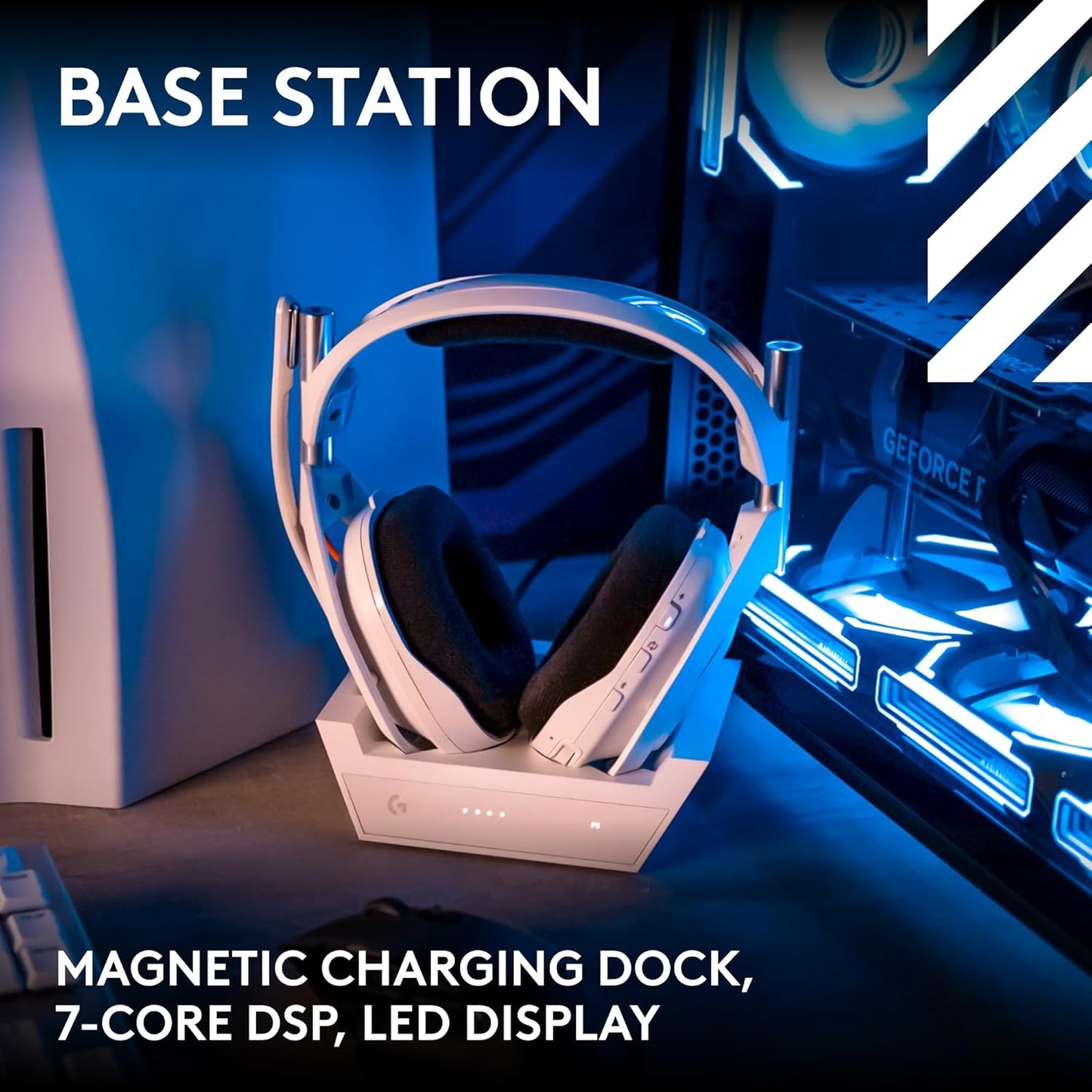 Logitech G Astro A50 Omni-Platform Wireless Gaming Headset + Base Station for PS5, Xbox, PC: White