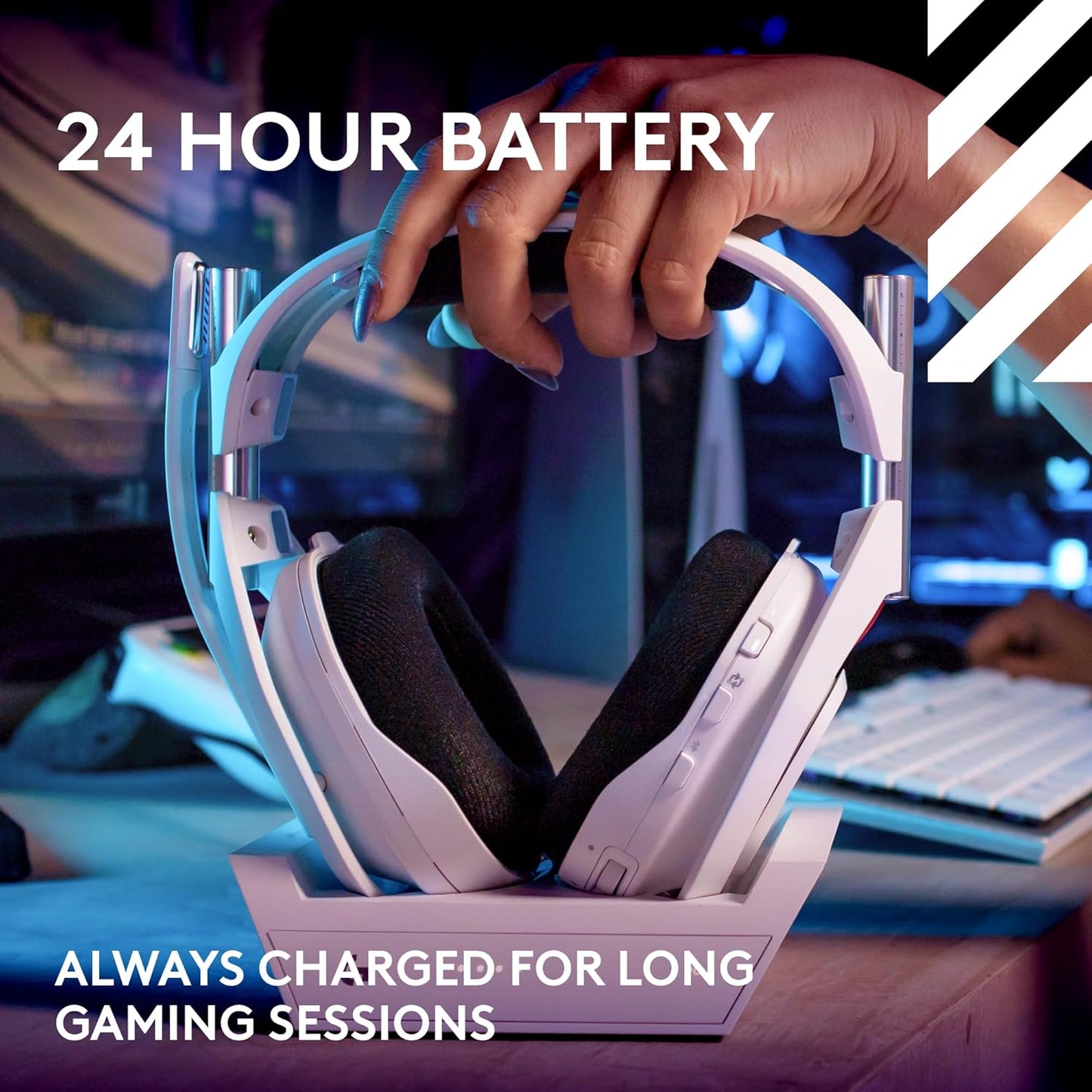 Logitech G Astro A50 Omni-Platform Wireless Gaming Headset + Base Station for PS5, Xbox, PC: White