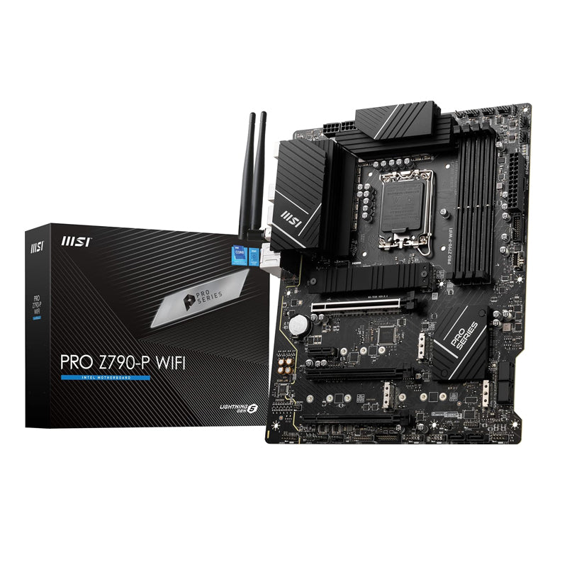 MSI Pro Z790-P WiFi Pro Series Motherboard, Supports 12th/13th Gen Intel Processors, LGA 1700, DDR5, PCIe 5.0, M.2, 2.5Gbps LAN, USB 3.2 Gen2, Wi-Fi 6E, ATX