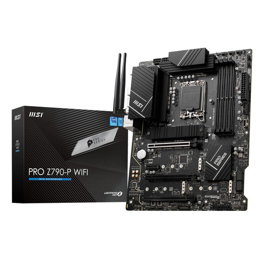 MSI Pro Z790-P WiFi Pro Series Motherboard, Supports 12th/13th Gen Intel Processors, LGA 1700, DDR5, PCIe 5.0, M.2, 2.5Gbps LAN, USB 3.2 Gen2, Wi-Fi 6E, ATX