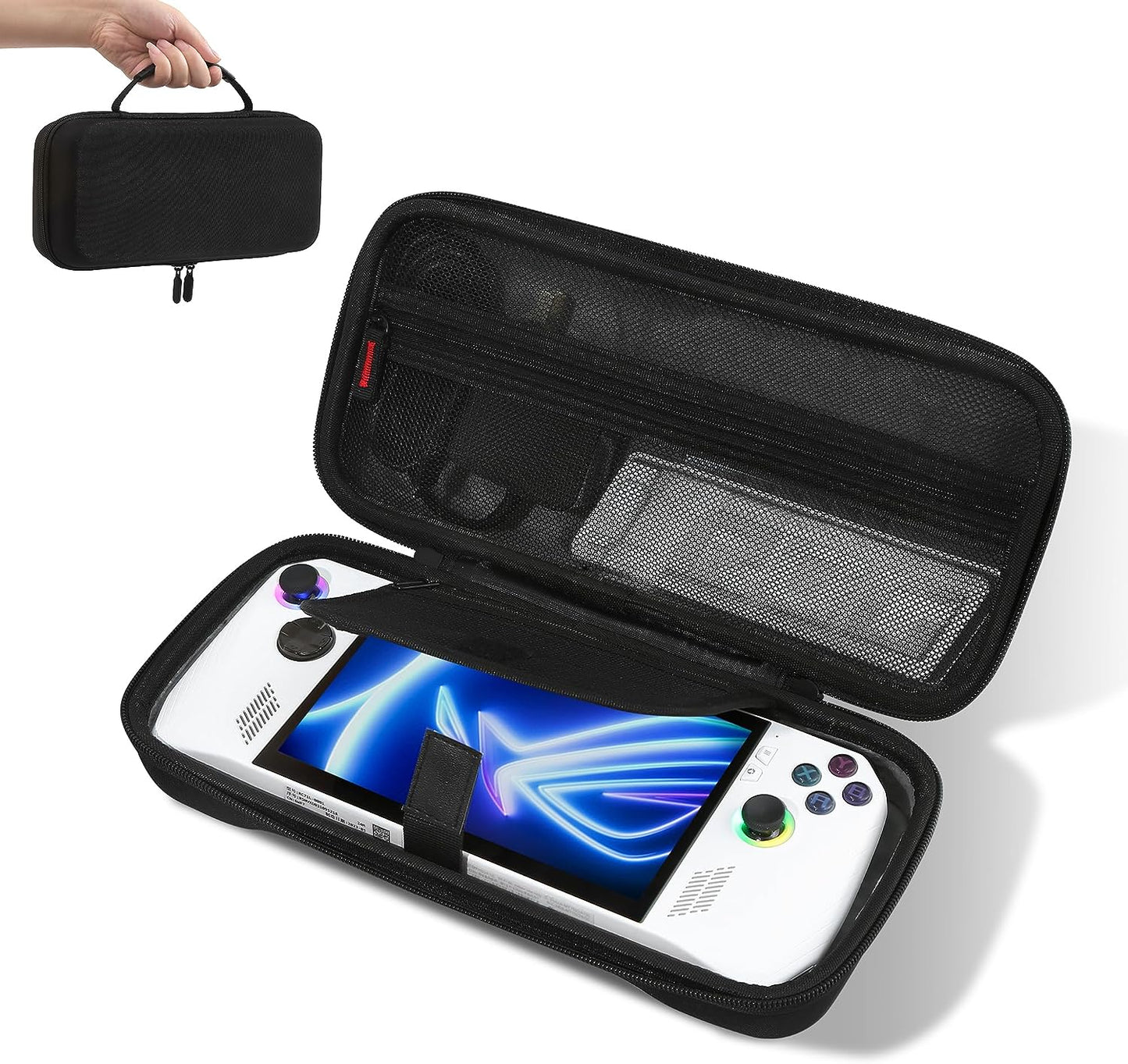 Carrying Case for ROG Ally - Portable Hard Shell Carrying Case for ROG Ally Gaming Handheld - Double Pocket/Button Protection/Large Capacity