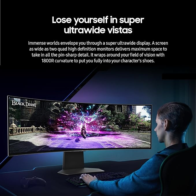 Samsung Odyssey OLED 49" Gaming Monitor - 5120x1440, Speakers, HDMI 2.1, 0.03ms, 240Hz - LS49CG934SMXUE