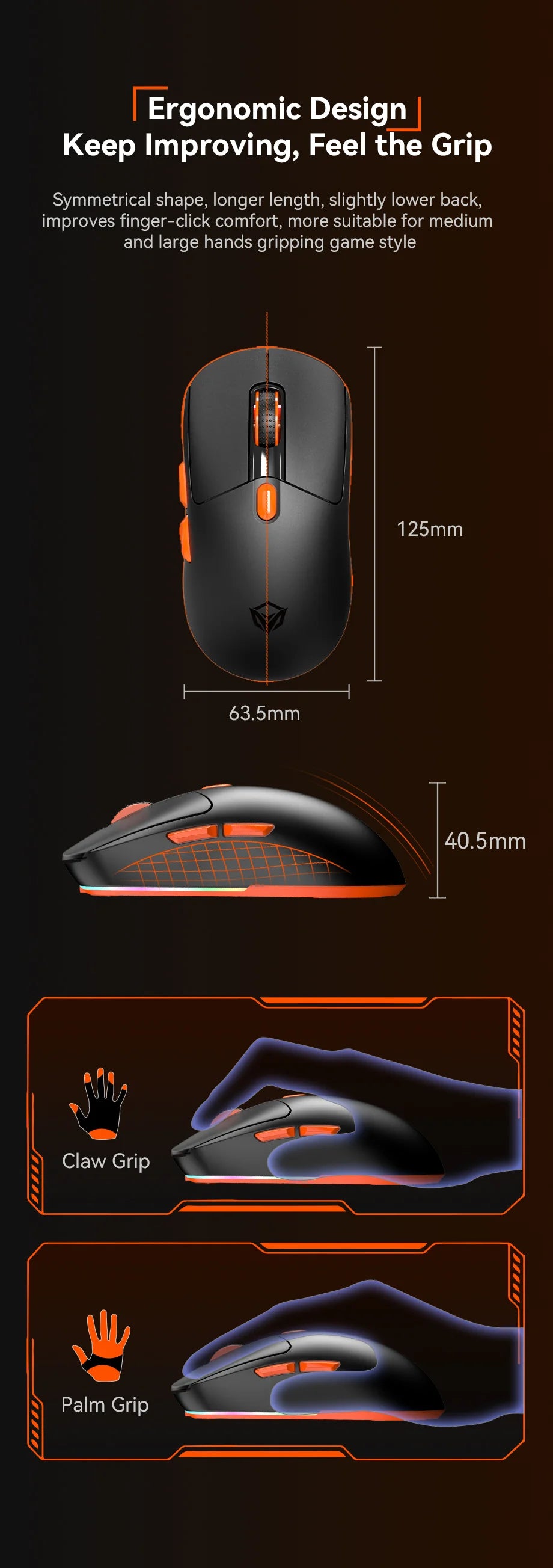 "MT-GW38" MEETION Wireless Tri-Mode Mouse with Magnetic Charging Dock-Black