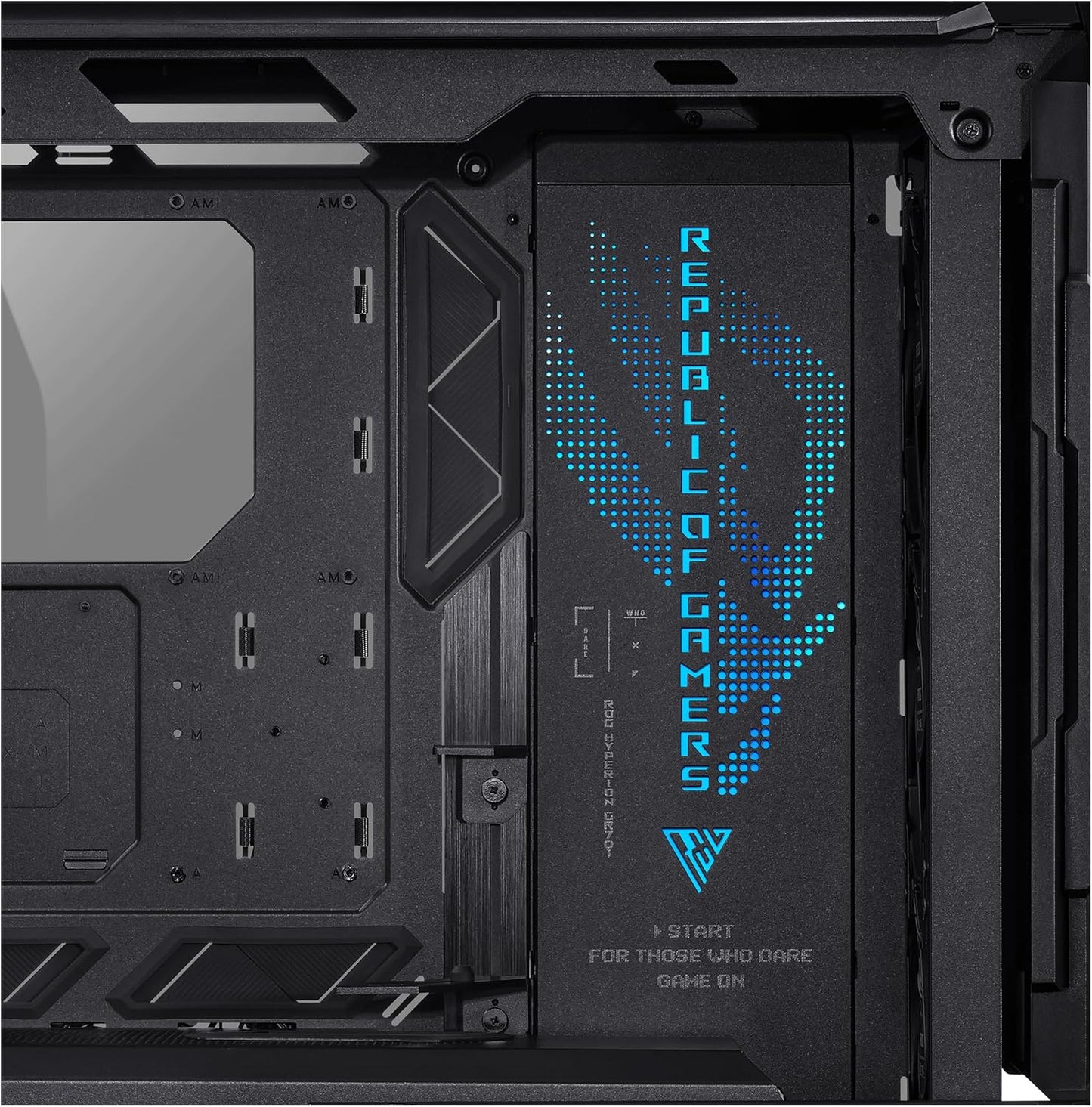 ASUS ROG Hyperion GR701 BTF Edition E-ATX Gaming Case - Supports Hidden Port Motherboards, 420mm Dual Radiator Support, 4x 140mm Fans, ARGB Fan Hub, 60W Fast Charge