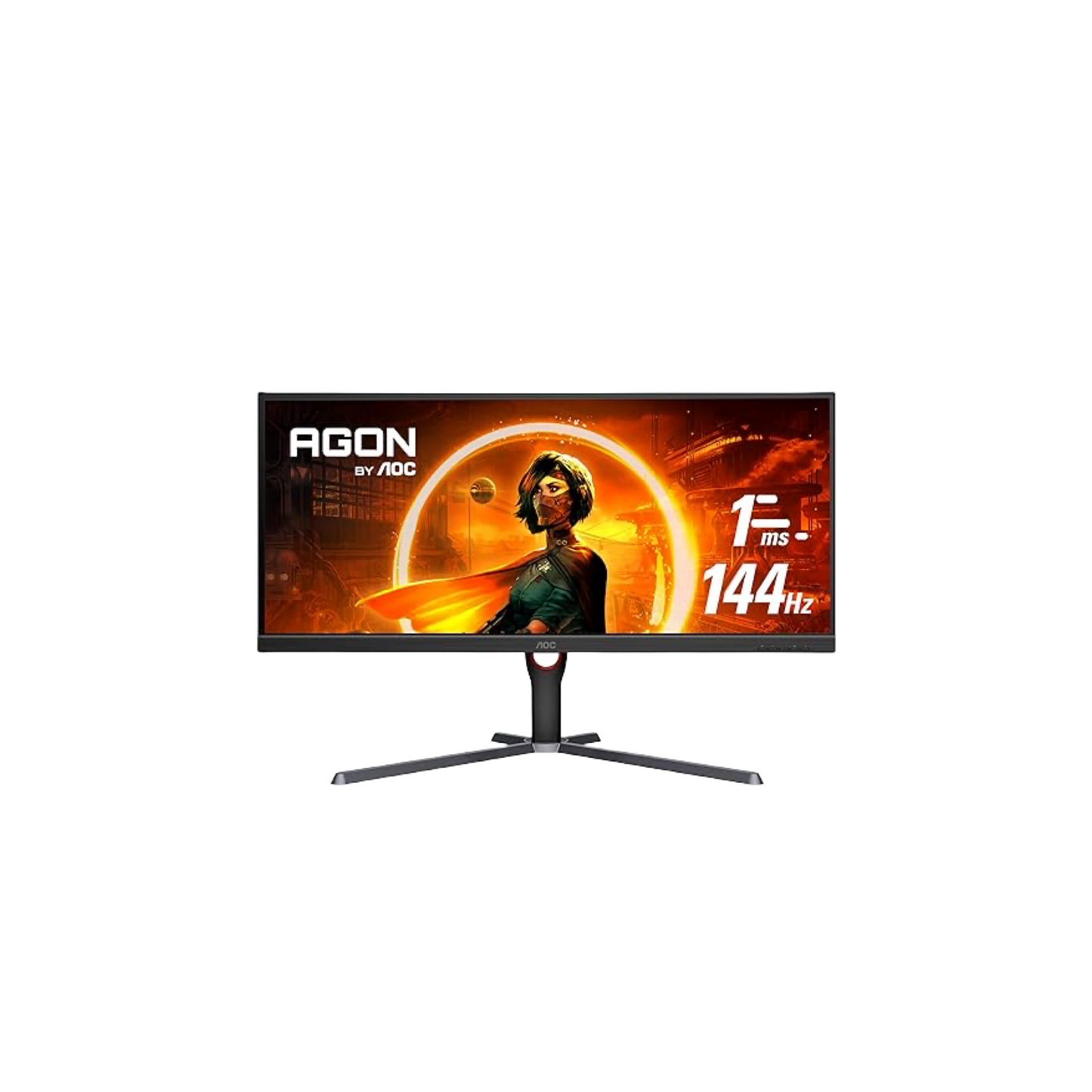 AOC Gaming U34G3XM - 34 Inch QHD Monitor, 144Hz, 1MS MPRT, VA, FreeSync Premium, Height Adjust, Low Input Lag (3440 x 1440 @ 144z, 300 cd/m², HDMI 2.0 / DP 1.4)