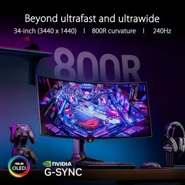 Asus ROG Swift OLED PG34WCDM 33.94" UWQHD WOLED 240Hz Curved Gaming Monitor - 90LM09L0-B01A70