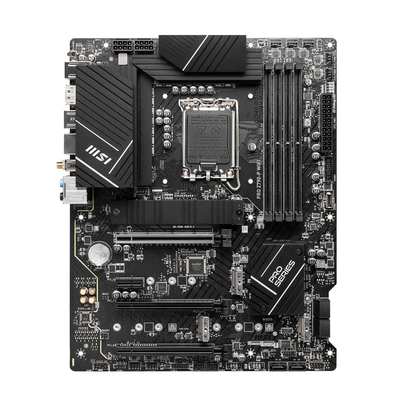 MSI Pro Z790-P WiFi Pro Series Motherboard, Supports 12th/13th Gen Intel Processors, LGA 1700, DDR5, PCIe 5.0, M.2, 2.5Gbps LAN, USB 3.2 Gen2, Wi-Fi 6E, ATX