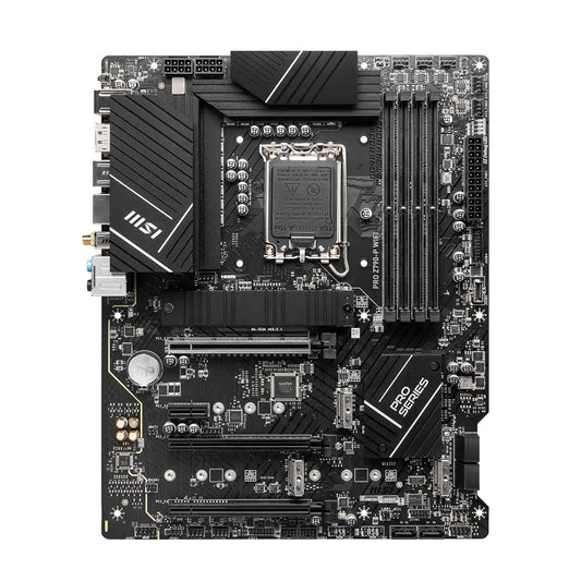 MSI Pro Z790-P WiFi Pro Series Motherboard, Supports 12th/13th Gen Intel Processors, LGA 1700, DDR5, PCIe 5.0, M.2, 2.5Gbps LAN, USB 3.2 Gen2, Wi-Fi 6E, ATX
