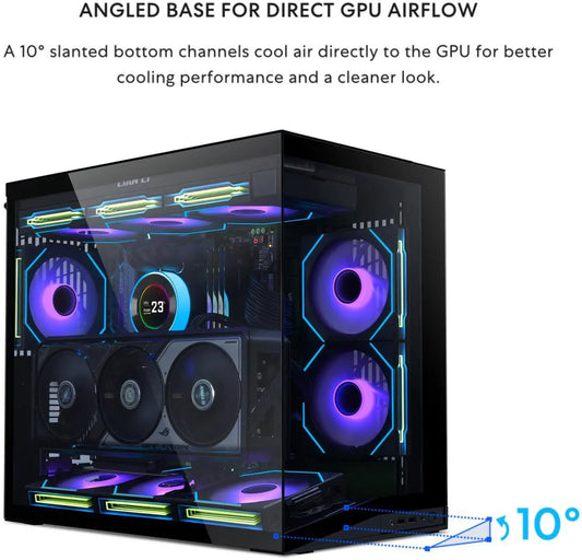 Lian Li O11D MINI V2 Compact ATX Mid-Tower Airflow Computer Case - Black - G99.O11DMIV2X.BLK.00