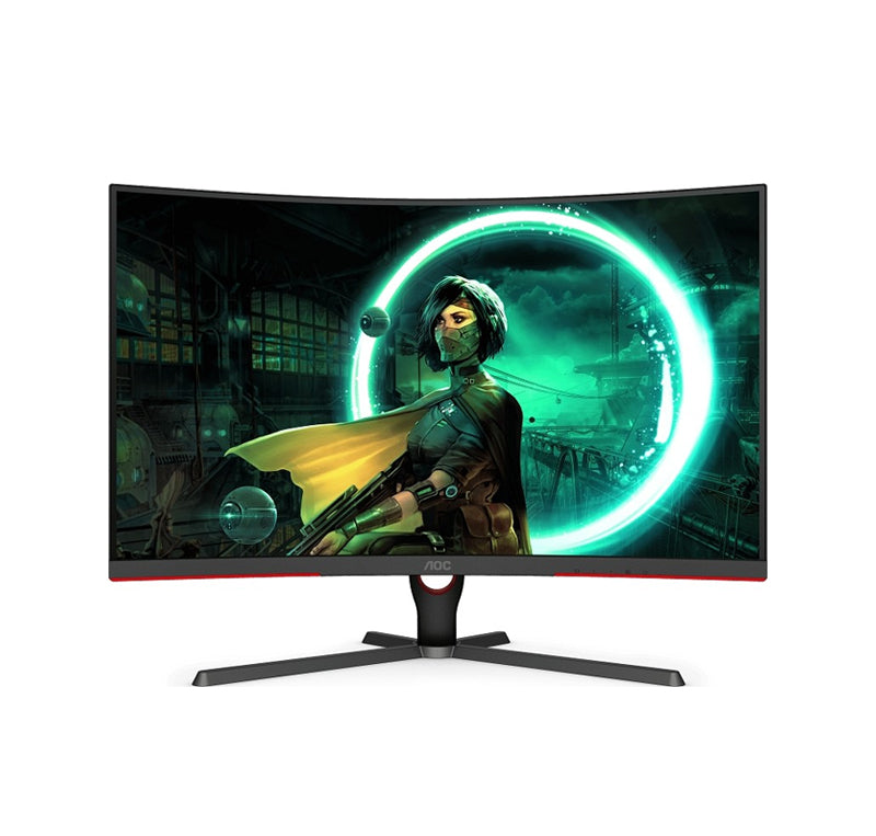 AOC CQ32G3SE 32" Curved Frameless Gaming Monitor 2K QHD, 1000R Curved VA, 1ms, 165Hz, AMD FreeSync Premium, Black-GC