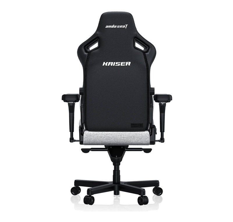 AndaSeat Kaiser 4 Series Premium Gaming Chair, 5° Sloping Seat Base, Pop-out Lumbar, 5D Armrests, Up to 180kg Max Weight, Linen Fabric, XL, Ash Gray | AD12YDDC-XLL-20-G-CF