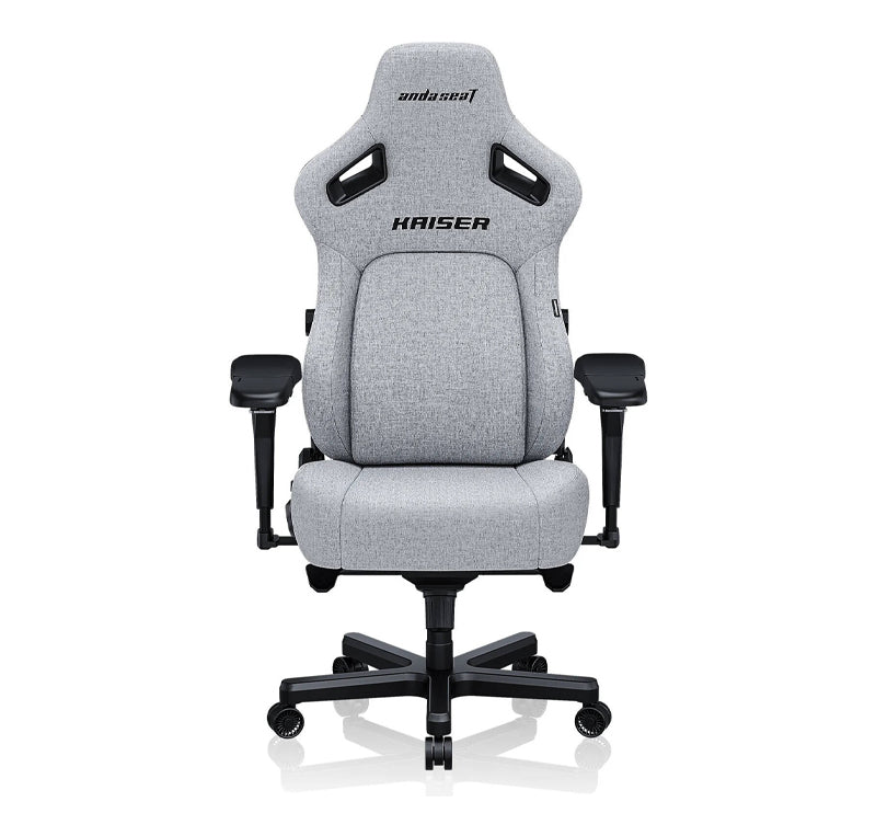 AndaSeat Kaiser 4 Series Premium Gaming Chair, 5° Sloping Seat Base, Pop-out Lumbar, 5D Armrests, Up to 180kg Max Weight, Linen Fabric, XL, Ash Gray | AD12YDDC-XLL-20-G-CF
