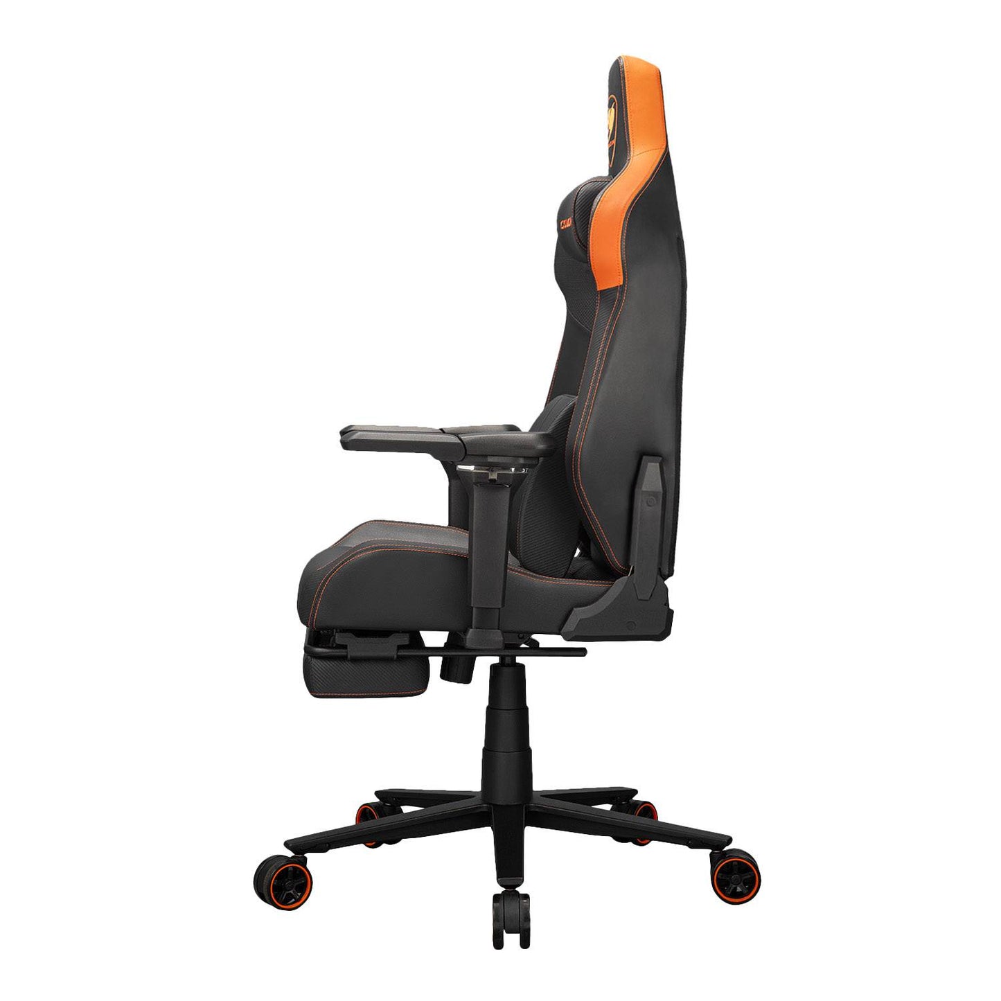 COUGAR Armor EVO M Gaming Chair with Breathable Premium PVC Leather, 5D Adjustable Armrests, Retractable Footrest, Lumbar Cushion, Magnetic Neck Pillow Foam,Orange