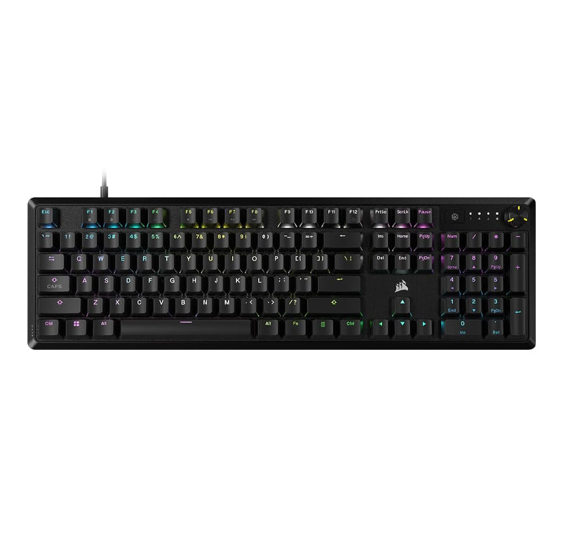 CORSAIR K70 CORE RGB Mechanical Gaming Keyboard - Pre-lubricated Corsair MLX Red Linear Keyswitches - Sound Dampening - Media Control Dial - iCUE Compatible - QWERTY NA Layout - Black