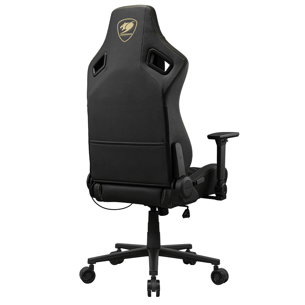 COUGAR Defensor Gold F Gaming Chair – PushBack Recline, 4D Folding Armrests, Hyper-Dura Leatherette, Ergonomic Design