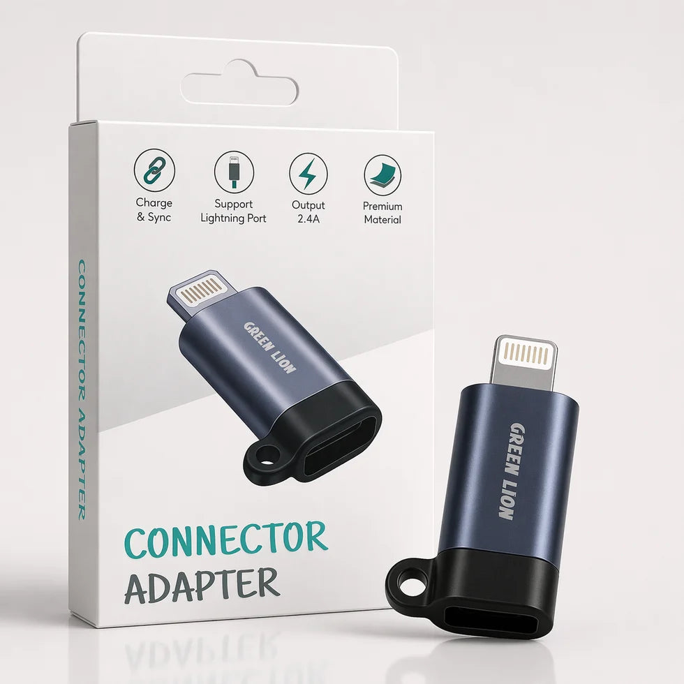 Green Lion Lightning to USB Connector Adapter (2.4A Fast Charge) ,GNLOCACGY