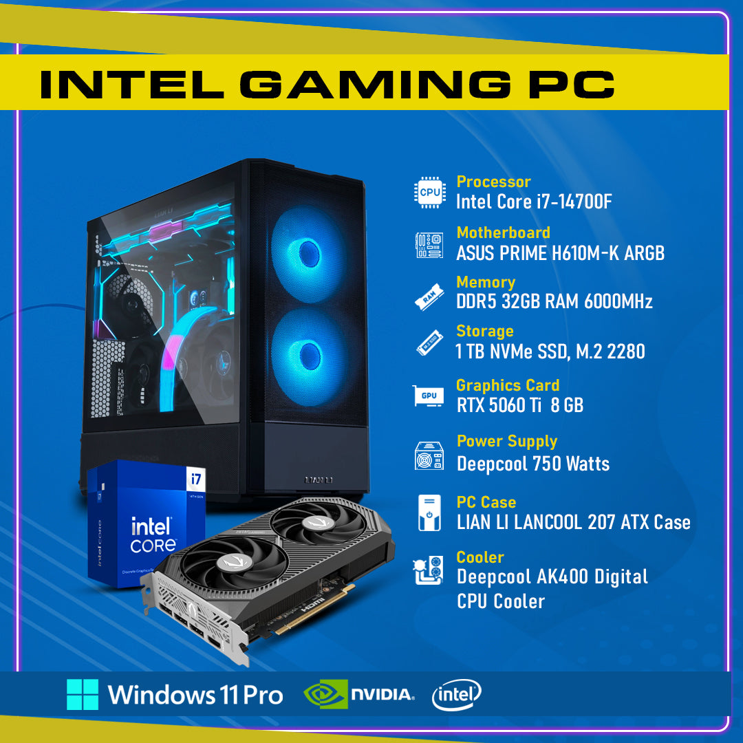 Ready To Build RTX 5060 Ti 8GB, intel Core i7-14th Gen,GC-P264