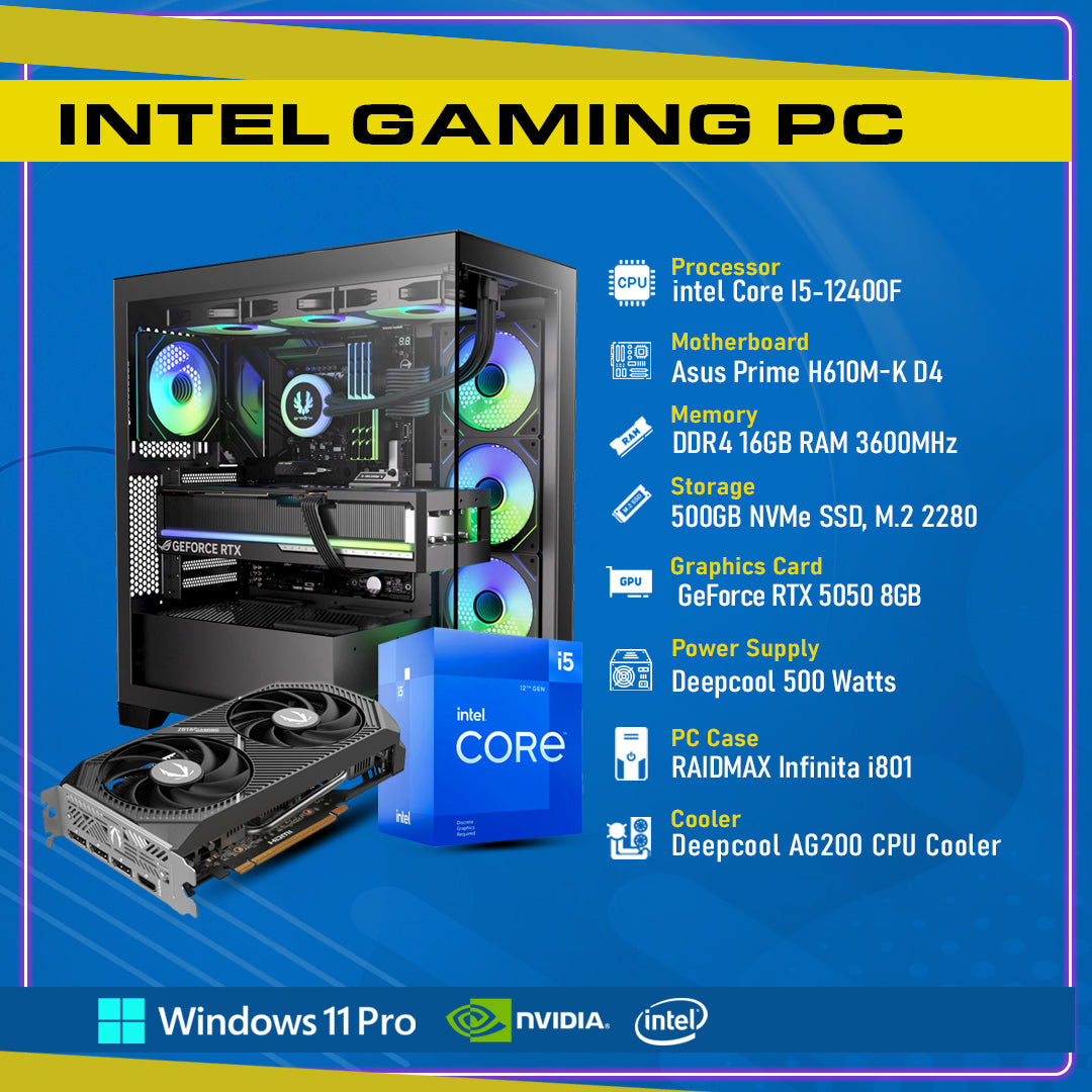 Ready To Build RTX 5050 8GB, intel Core i5-12th Gen,GC-P265