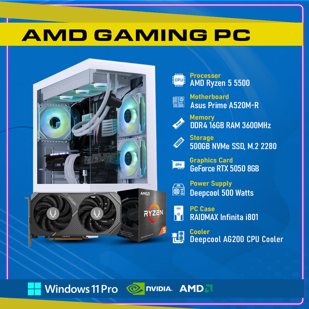 Ready To Build RTX 5050 8GB, AMD Ryzen 5000 Series,GC-P266