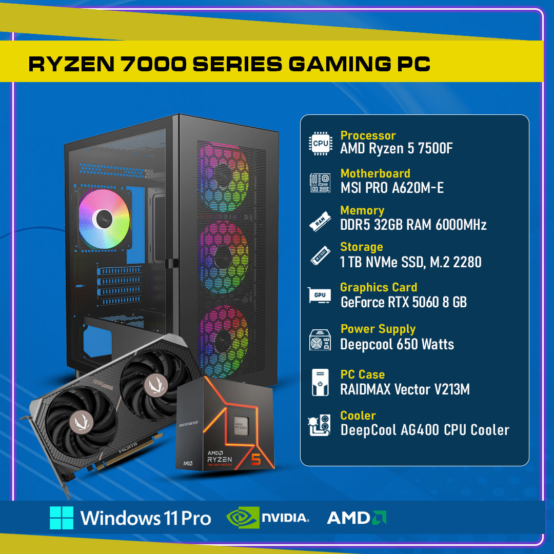 Ready To Build RTX 5060 8GB, AMD Ryzen 7000 Series,GC-P269