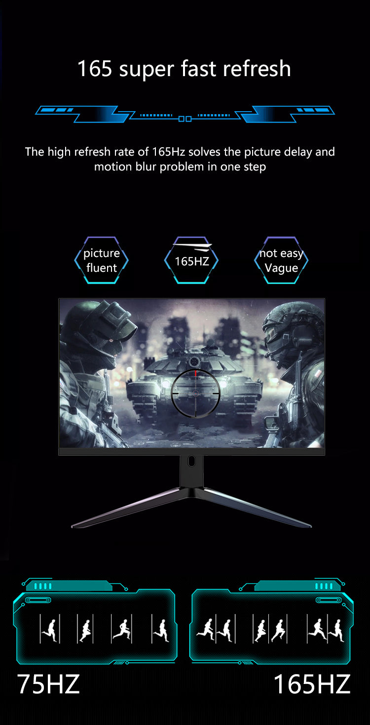 Deadskull 27 Inch IPS 2K 165Hz gaming monitor with adjustable stand RGB light bar