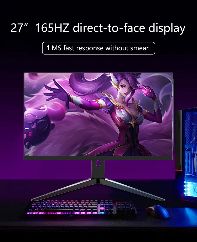 Deadskull 27 Inch IPS 2K 165Hz gaming monitor with adjustable stand RGB light bar