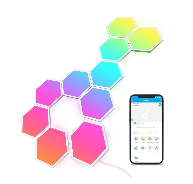 GOVEE GLIDE HEXA LIGHT PANELS, RGBIC HEXAGON LED WALL LIGHTS,