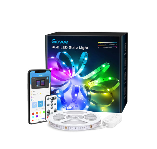 GOVEE 32.8FT COLOR CHANGING LED STRIP LIGHTS, BLUETOOTH LED LIGHTS - H6139