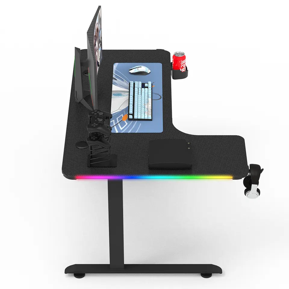 Gaming Desk L-shape Corner Gaming Desk Gamer Computer Gaming Table With RGB - Games Corner