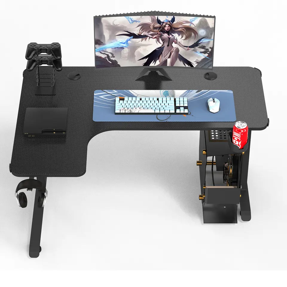 Gaming Desk L-shape Corner Gaming Desk Gamer Computer Gaming Table With RGB - Games Corner