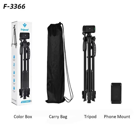 Adjustable Aluminum Tripod Stand 50–280 cm for Camera & Phone with Light, Tripod Stand
