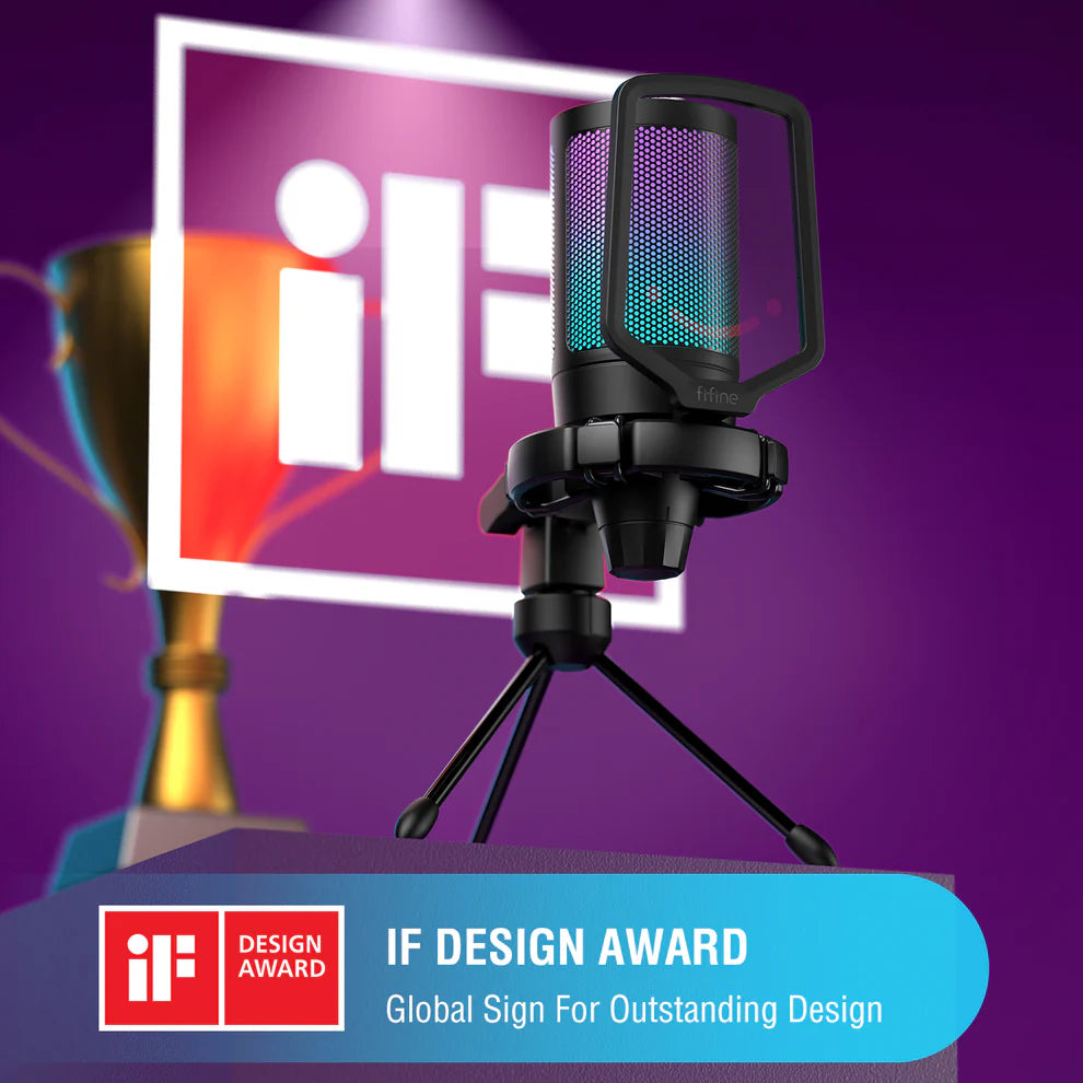 FIFINE AmpliGame A6V USB Condenser Microphone with RGB