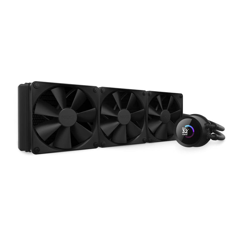 NZXT KRAKEN 360 - RL-KN360-B1 - 360MM AIO CPU LIQUID COOLER - CUSTOMIZABLE 1.54" SQUARE LCD DISPLAY FOR IMAGES, PERFORMANCE METRICS AND MORE - HIGH-PERFORMANCE PUMP - 3 X F120P FANS - BLACK