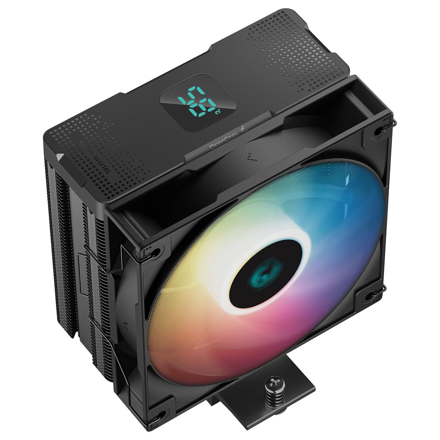 DeepCool AG400 ARGB Digital Single-Tower CPU Cooler With A Temperature Display Black-GC