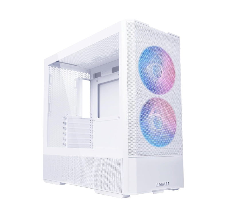 LIAN LI LANCOOL 207 Compact ATX RGB Gaming Computer Case, Airflow Optimized Mesh Panels Tower Chassis w/ 2x140mm ARGB,2x120mm PWM Fans Pre-Installed, USB Type-C Port, Tempered Glass Side Panel (White)