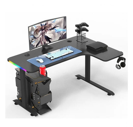 Esports RGB L shape gaming Table -Black