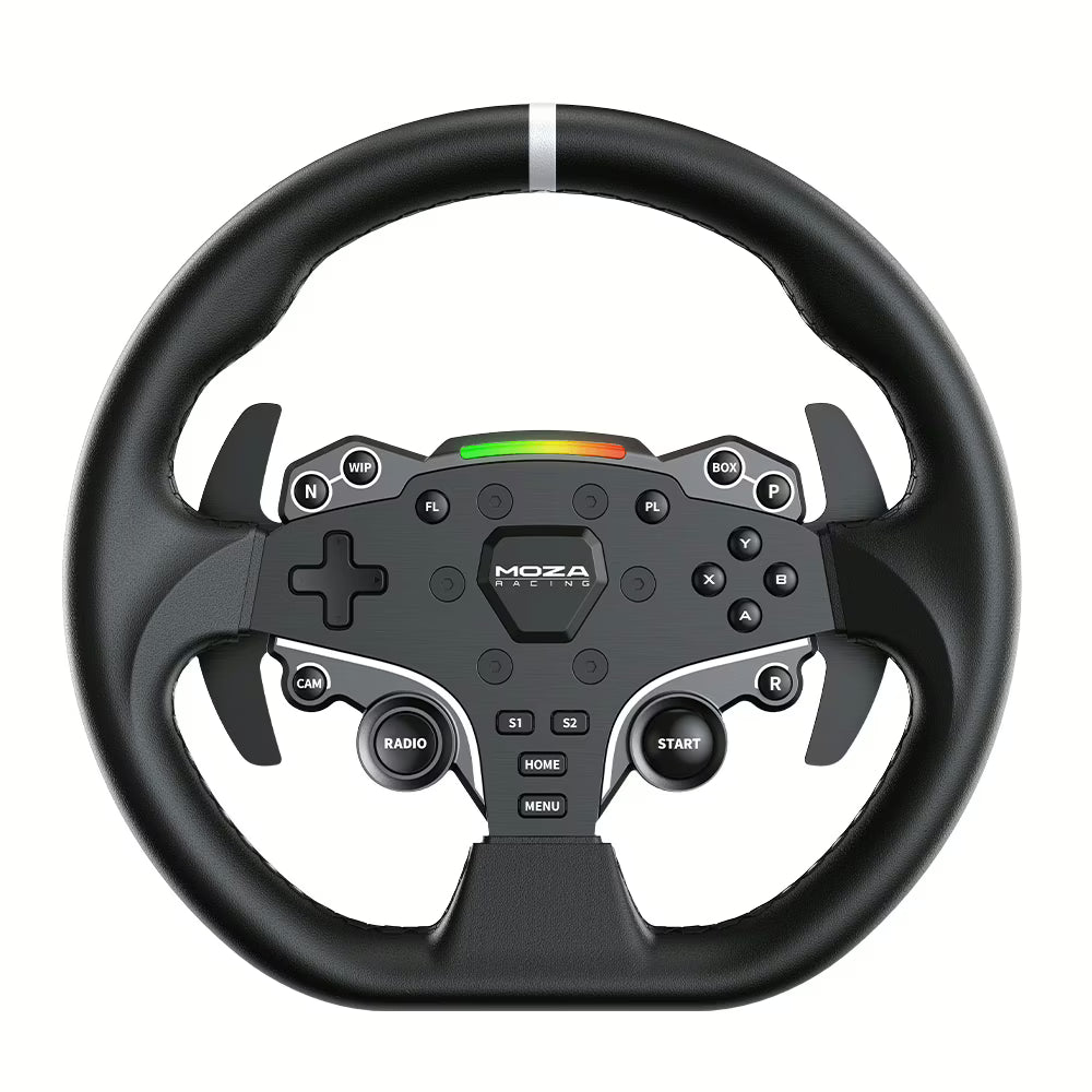 MOZA RS20 R5 Direct Drive Racing Simulator Bundle, 5.5 Nm Torque, ES Steering Wheel, Adjustable Pedals, Microfiber Leather