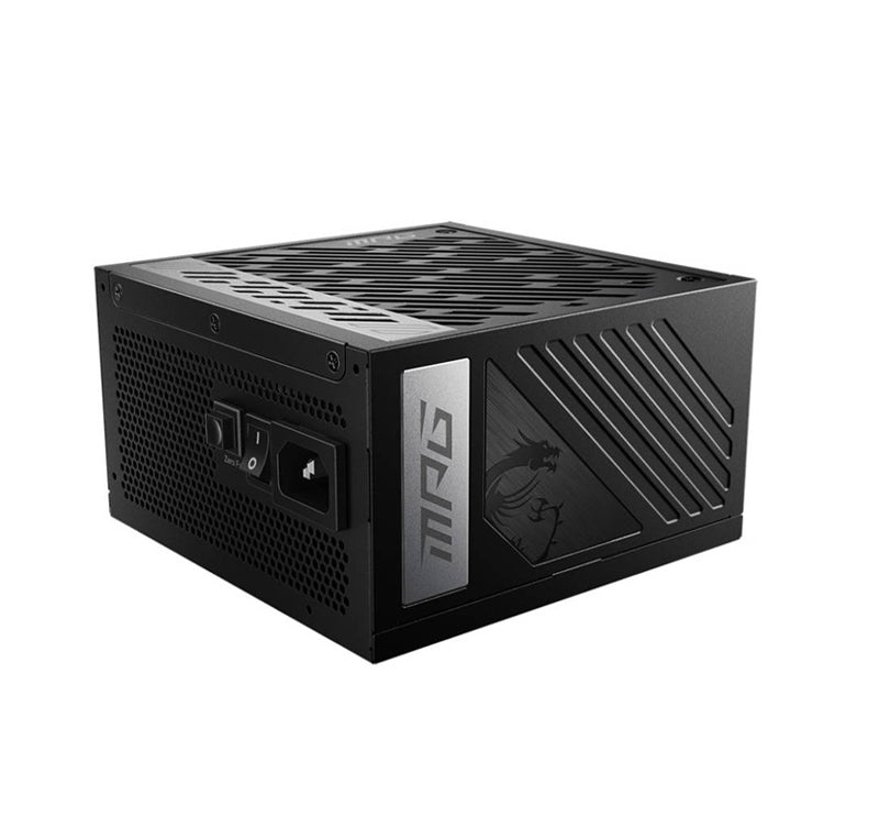 MSI MPG A1000G PCIE5 1000W POWER SUPPLY, FULL MODULAR DESIGN, 80 PLUS GOLD CERTIFIED, 135MM ACTIVE PFC FAN, COMPLIANT WITH PCIE 5.0, 100% ALL JAPANESE 105°C CAPACITOR, BLACK | 306-7ZP7C18-CE0