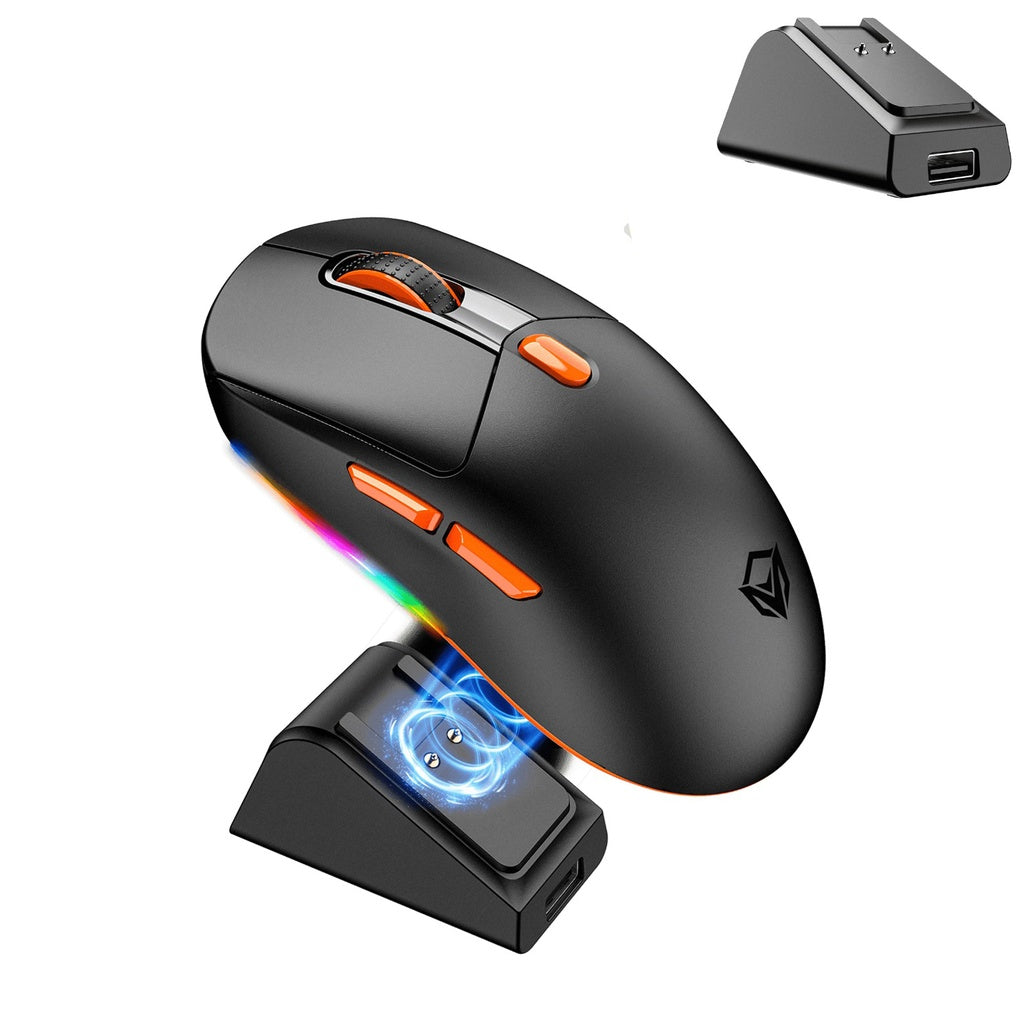 "MT-GW38" MEETION Wireless Tri-Mode Mouse with Magnetic Charging Dock-Black
