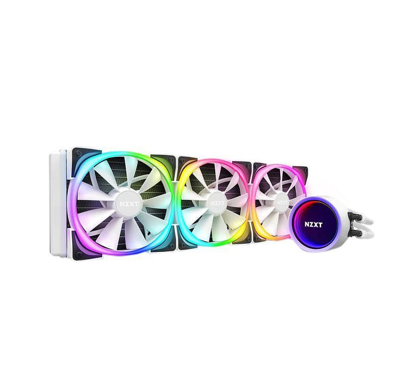 Nzxt Kraken X73 Rgb 360MM - Rl-KRX73-Rw - Aio Rgb CPU Liquid Cooler - Rotating Infinity Mirror Design - Powered by Cam V4 - Rgb Connector - 3 X Aer P120 120MM Radiator Fans White LGA 1700 Compatible