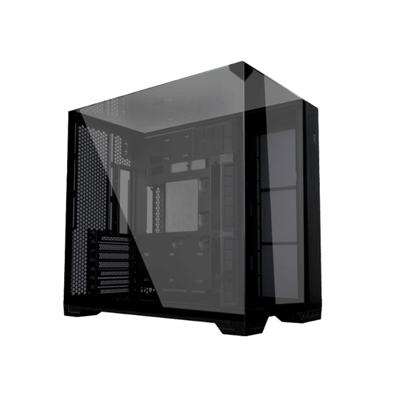 Lian Li O11 Vision Compact Tower Computer Case, Up to 360mm Radiator & 9x 120mm Fan Support, 1x 4mm & 1x 3mm Tempered Glass Panels, Steel & Aluminum Materials, Black