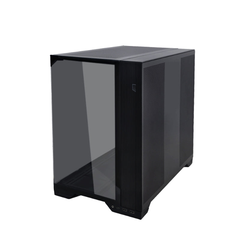 Lian Li O11 Vision Compact Tower Computer Case, Up to 360mm Radiator & 9x 120mm Fan Support, 1x 4mm & 1x 3mm Tempered Glass Panels, Steel & Aluminum Materials, Black