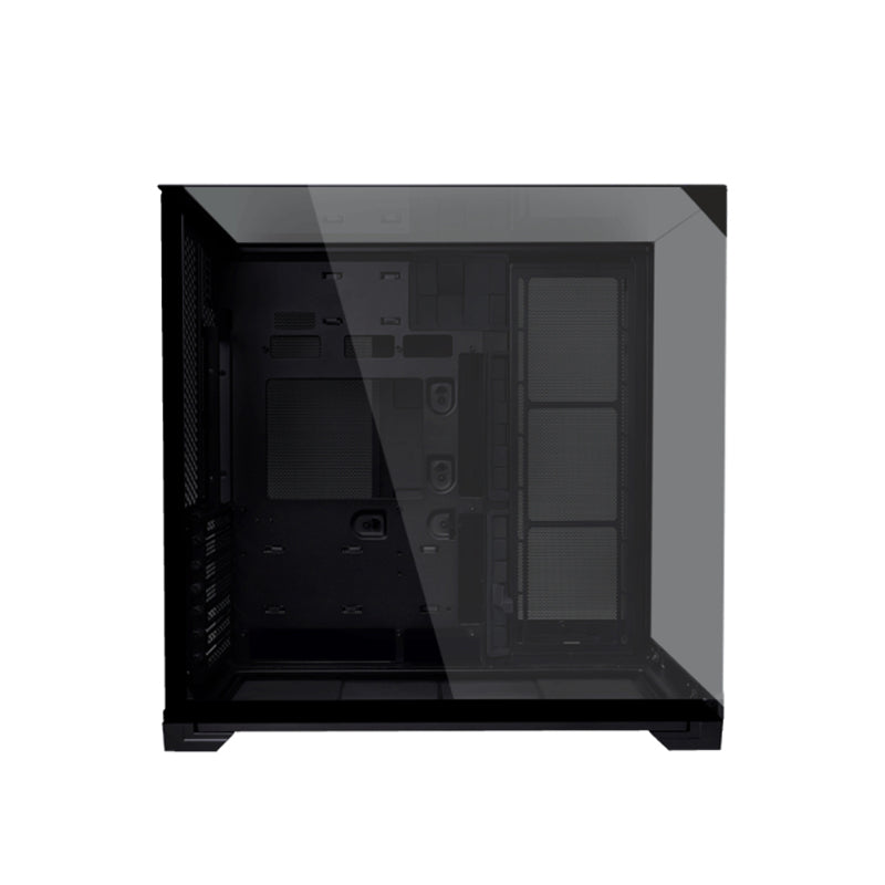 Lian Li O11 Vision Compact Tower Computer Case, Up to 360mm Radiator & 9x 120mm Fan Support, 1x 4mm & 1x 3mm Tempered Glass Panels, Steel & Aluminum Materials, Black