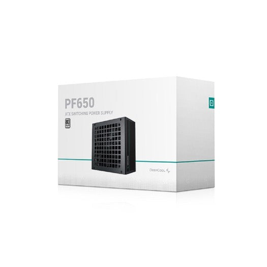 Deepcool PF650D 80 Plus Standard Power Supply, 650 Watts, 120mm Fan Size, Active PFC + Double Tube Forward, Taiwan Bulk Capacitor, Hypro Bearing, OPP/OVP/SCP Protection, Black | R-PF650D-HA0B-UK-GC