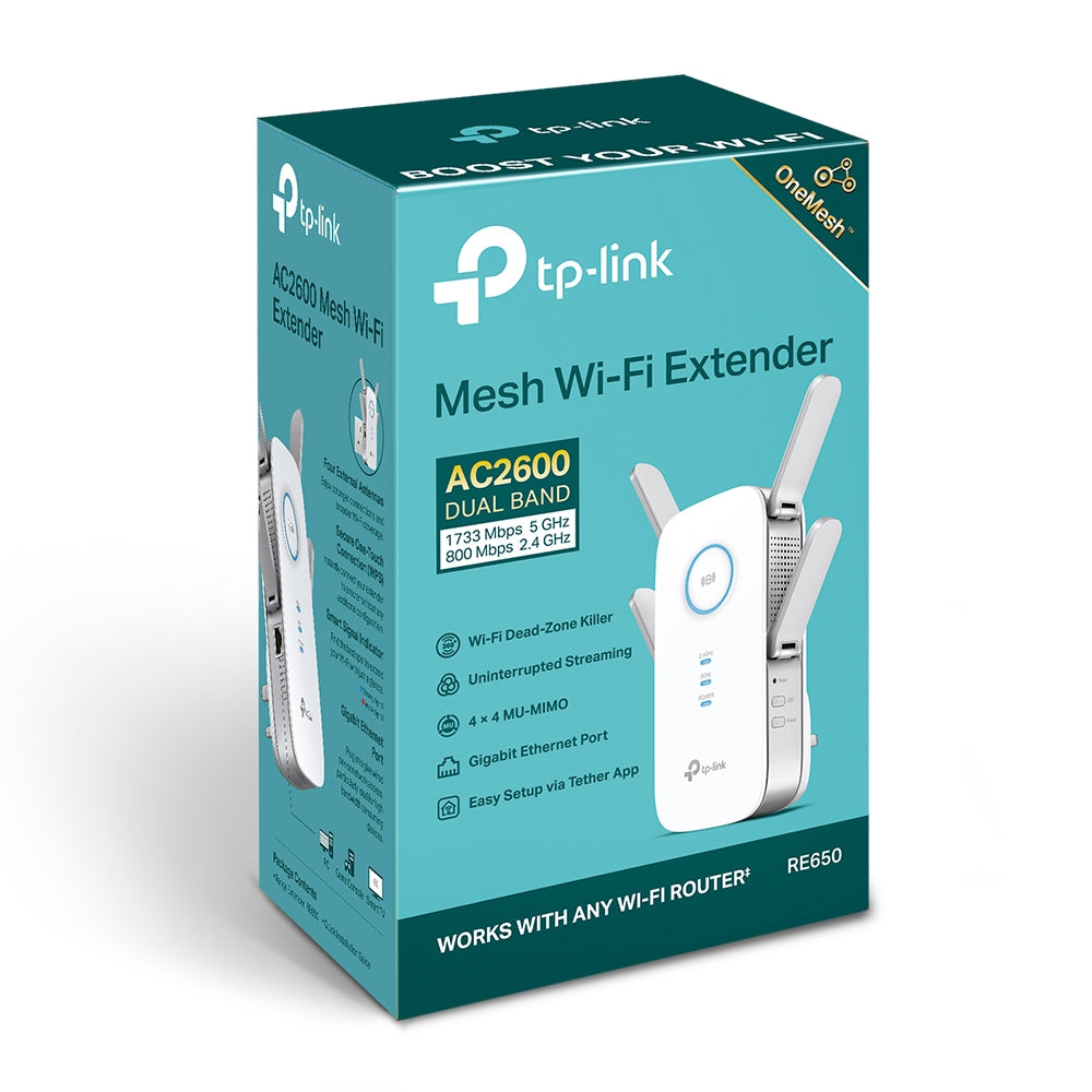 TP-Link AC2600 WiFi Extender RE650, Up to 2600Mbps, Dual Band WiFi Range Extender