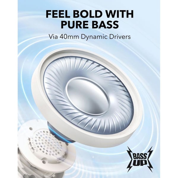 Anker Soundcore H30i Wireless On Ear Headphone White, A3012H21