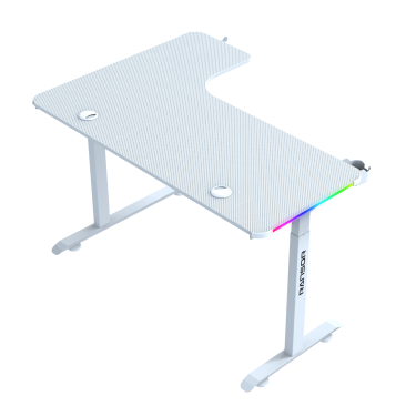 RANSOR SPACE-L Pro RGB Height Adjustable Desk - White - RNSR-GD-SPLPRO-WHT